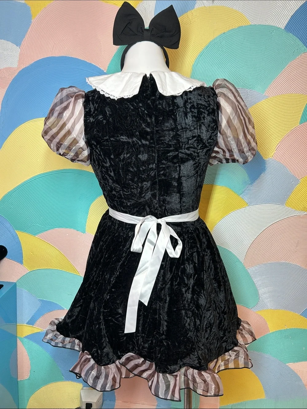 Dolls Kill Black Card Suit Maid Costume with White Apron women’s sz M
